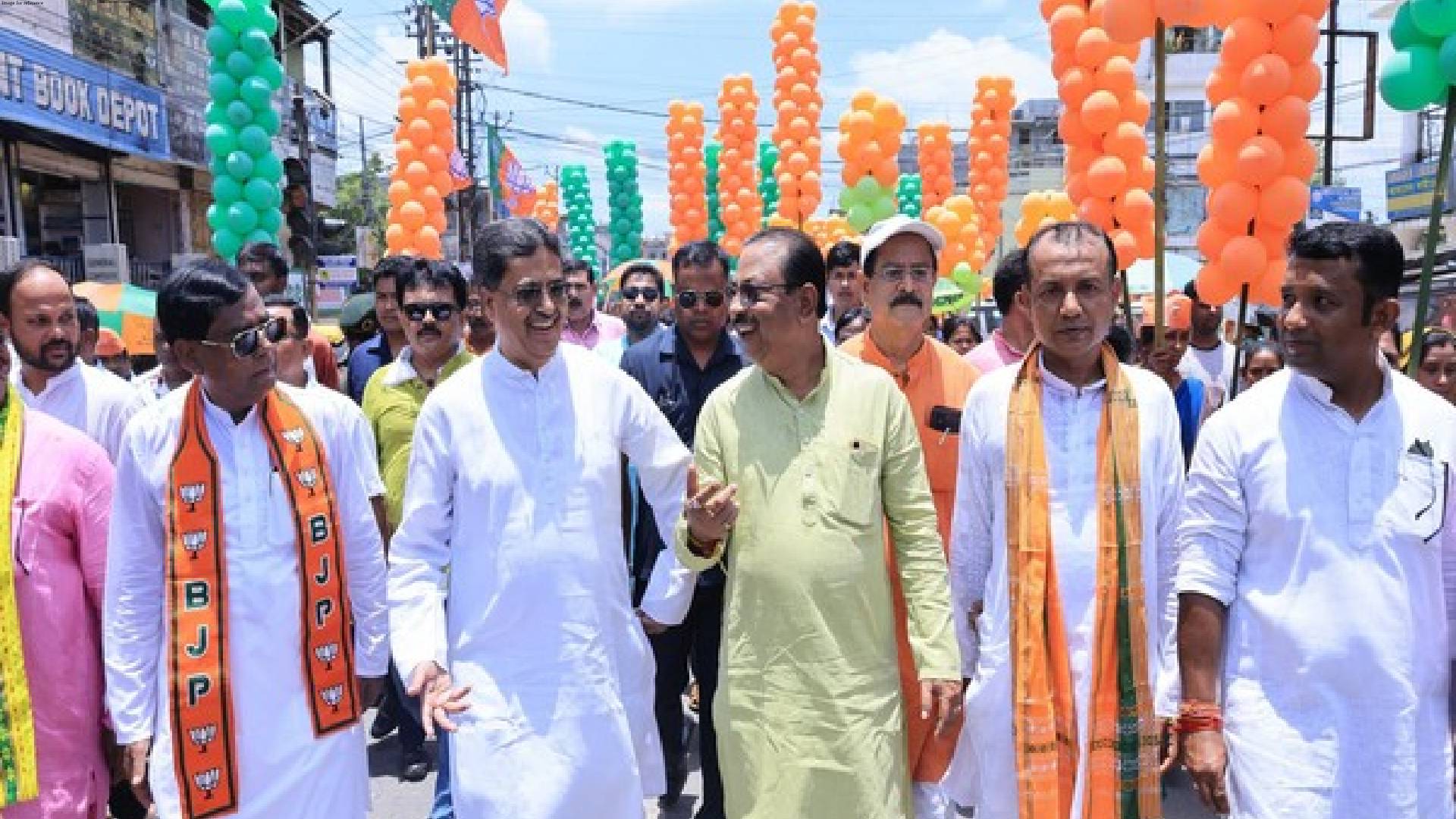 Tripura CM Dr. Manik Saha leads nomination rally ahead of panchayat elections